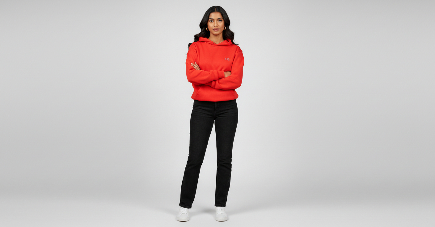 Oversized hoodie red